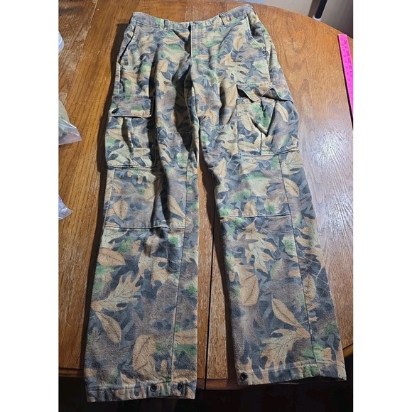 Vintage  Camo Double Knee Cargo Pants Men's 34x36 Hunting USA Made Adjustable - Picture 3 of 13